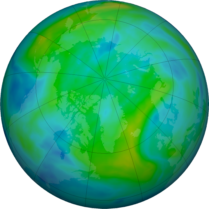 Arctic ozone map for 10 October 2018